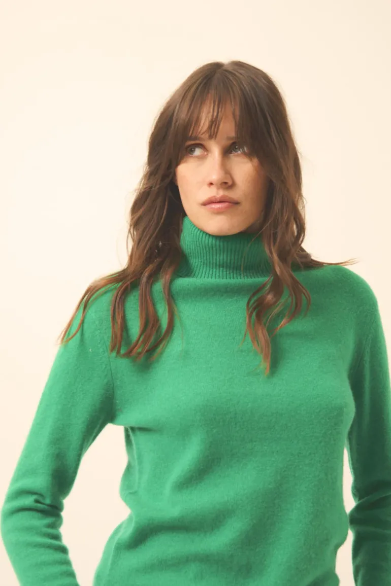 LEXIE pull col roulé menthe