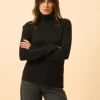 LEXIE pull col roulé noir