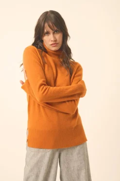 LEXIE pull col roulé ocre