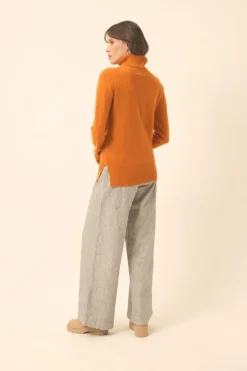 LEXIE pull col roulé ocre
