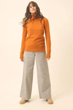 LEXIE pull col roulé ocre