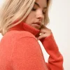 LEXIE pull col roulé orange chiné