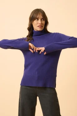LEXIE pull col roulé purple