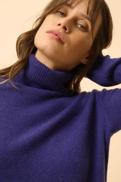 LEXIE pull col roulé purple