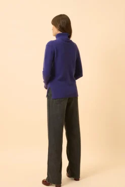 LEXIE pull col roulé purple