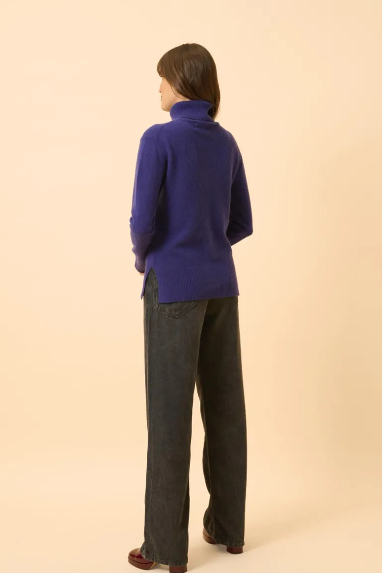 LEXIE pull col roulé purple
