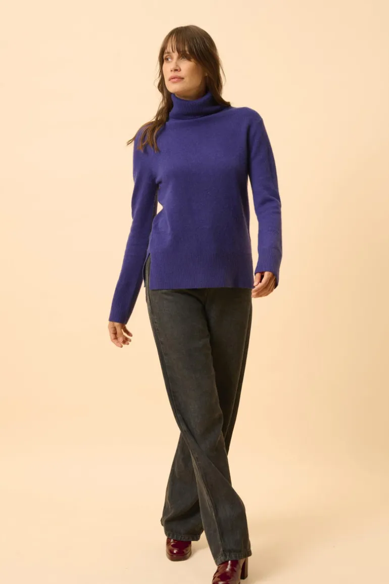 LEXIE pull col roulé purple