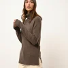 LEXIE pull col roulé taupe chiné