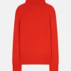 LEXIE pull col roulé tomate