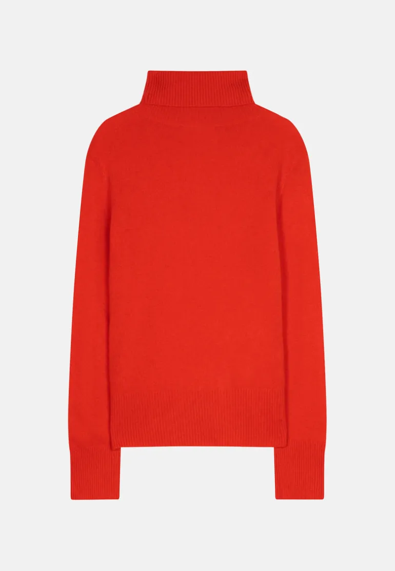 LEXIE pull col roulé tomate