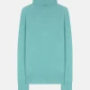 LEXIE pull col roulé vert chiné