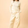 LEXINI pull col rond ivoire