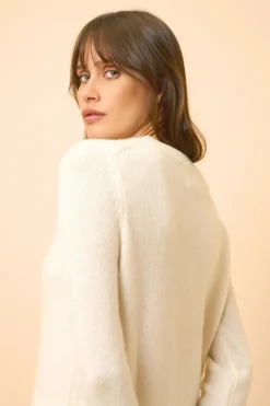 LEXINI pull col rond ivoire