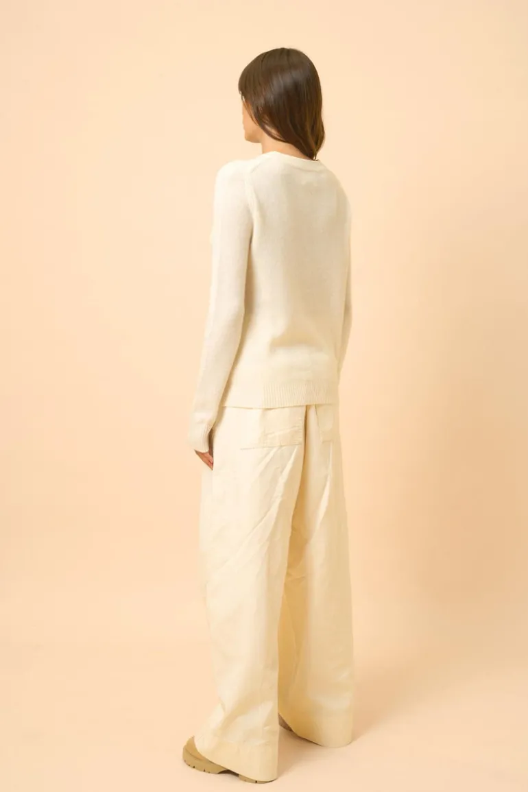 LEXINI pull col rond ivoire