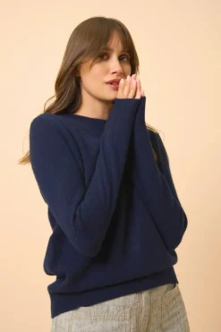 LEXINI pull col rond navy