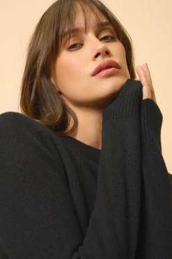 LEXINI pull col rond noir