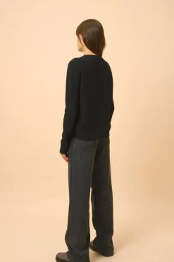 LEXINI pull col rond noir