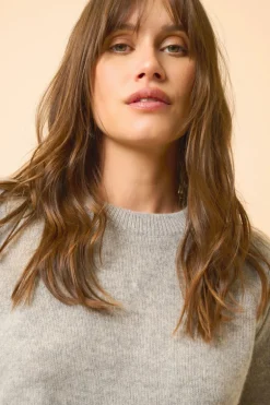 LEXINI pull col rond nuage chiné