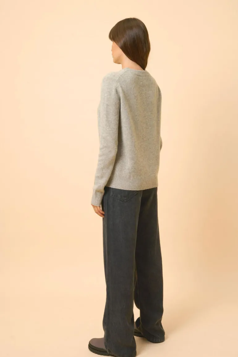 LEXINI pull col rond nuage chiné