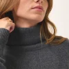 LILLY pull col roulé anthracite chiné