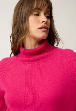 LILLY pull col roulé fuchsia