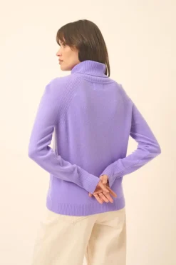 LILLY pull col roulé lavande