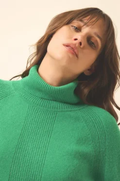 LILLY pull col roulé menthe