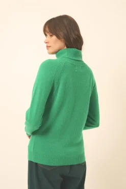LILLY pull col roulé menthe