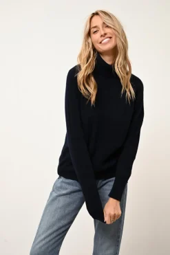LILLY pull col roulé navy