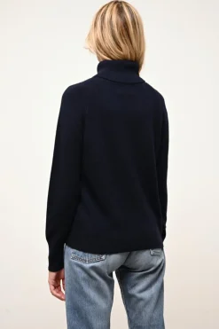 LILLY pull col roulé navy