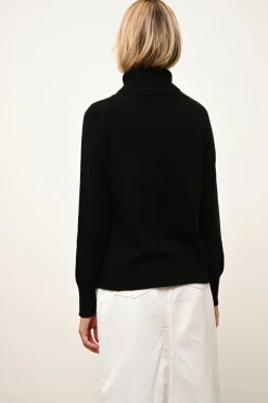 LILLY pull col roulé noir