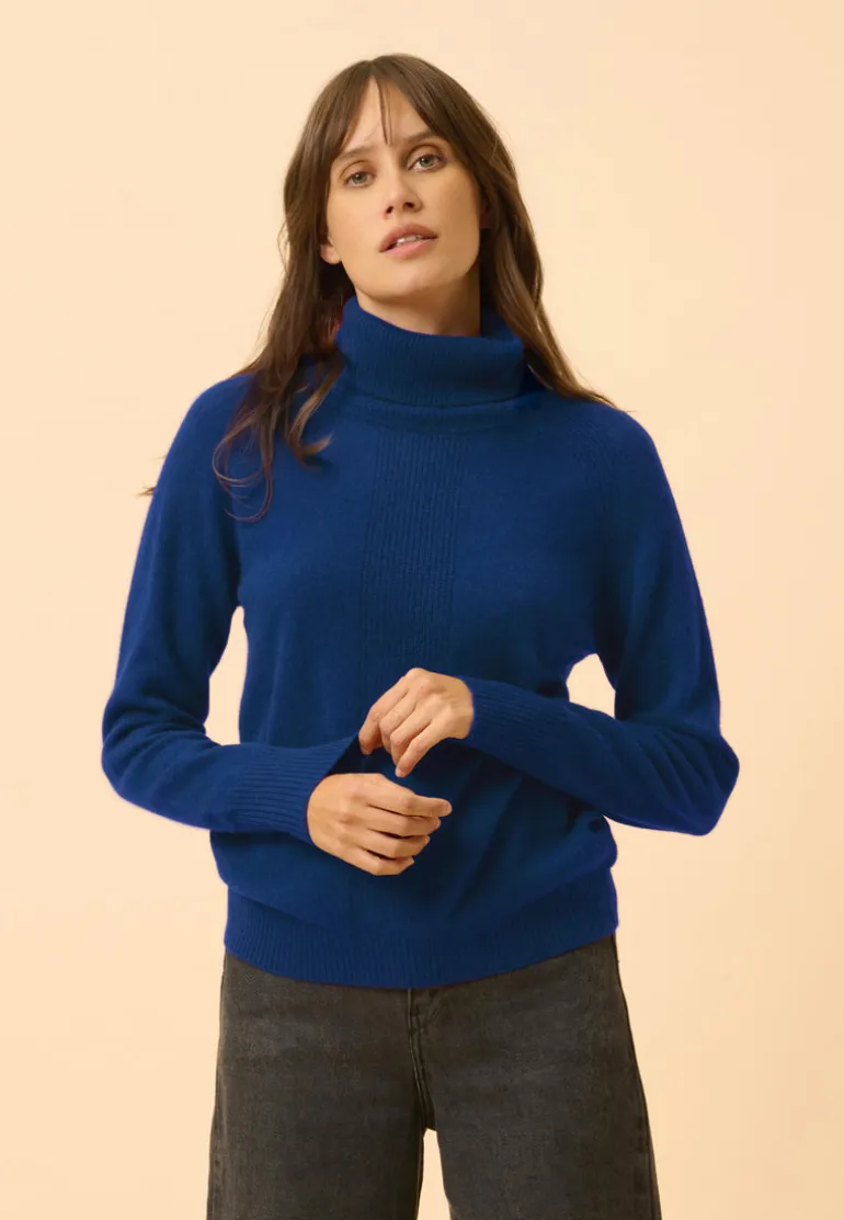 LILLY pull col roulé outremer