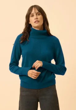 LILLY pull col roulé paon