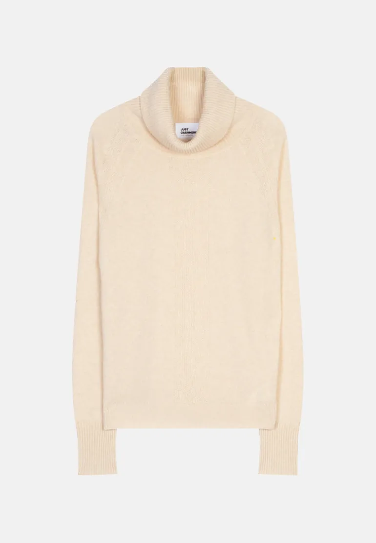 LILLY pull col roulé sable