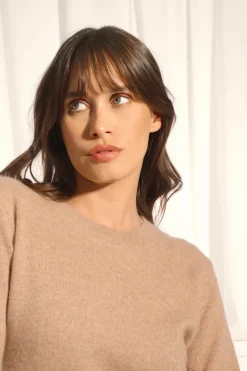 LINA robe col rond camel chiné