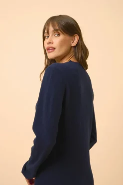 LINA robe col rond navy