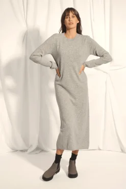 LINA robe col rond nuage chiné