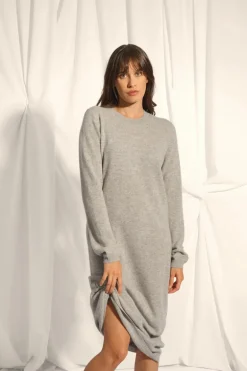 LINA robe col rond nuage chiné