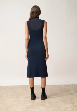 LOLA robe col montant navy