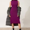 LOLA robe col montant prune