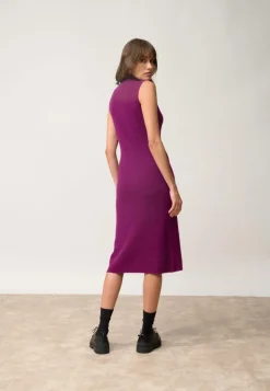 LOLA robe col montant prune