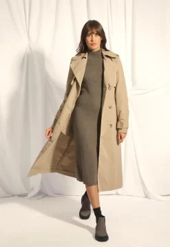 LOLA robe col montant taupe chiné