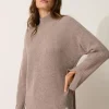 LOUISE pull col roulé caribou chiné