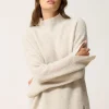 LOUISE pull col roulé gris perle chiné