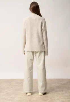 LOUISE pull col roulé gris perle chiné