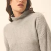 LOUISE pull col roulé nuage chiné