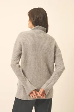 LOUISE pull col roulé nuage chiné