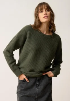 LOUNA pull col rond kaki