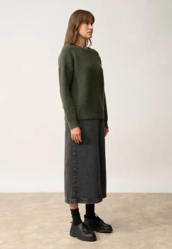 LOUNA pull col rond kaki