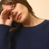 LOUNA pull col rond navy